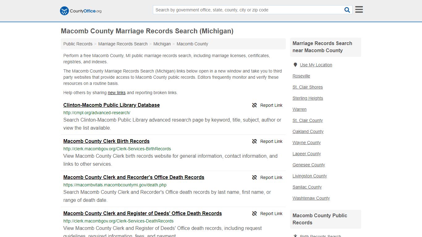 Marriage Records Search - Macomb County, MI (Marriage ...