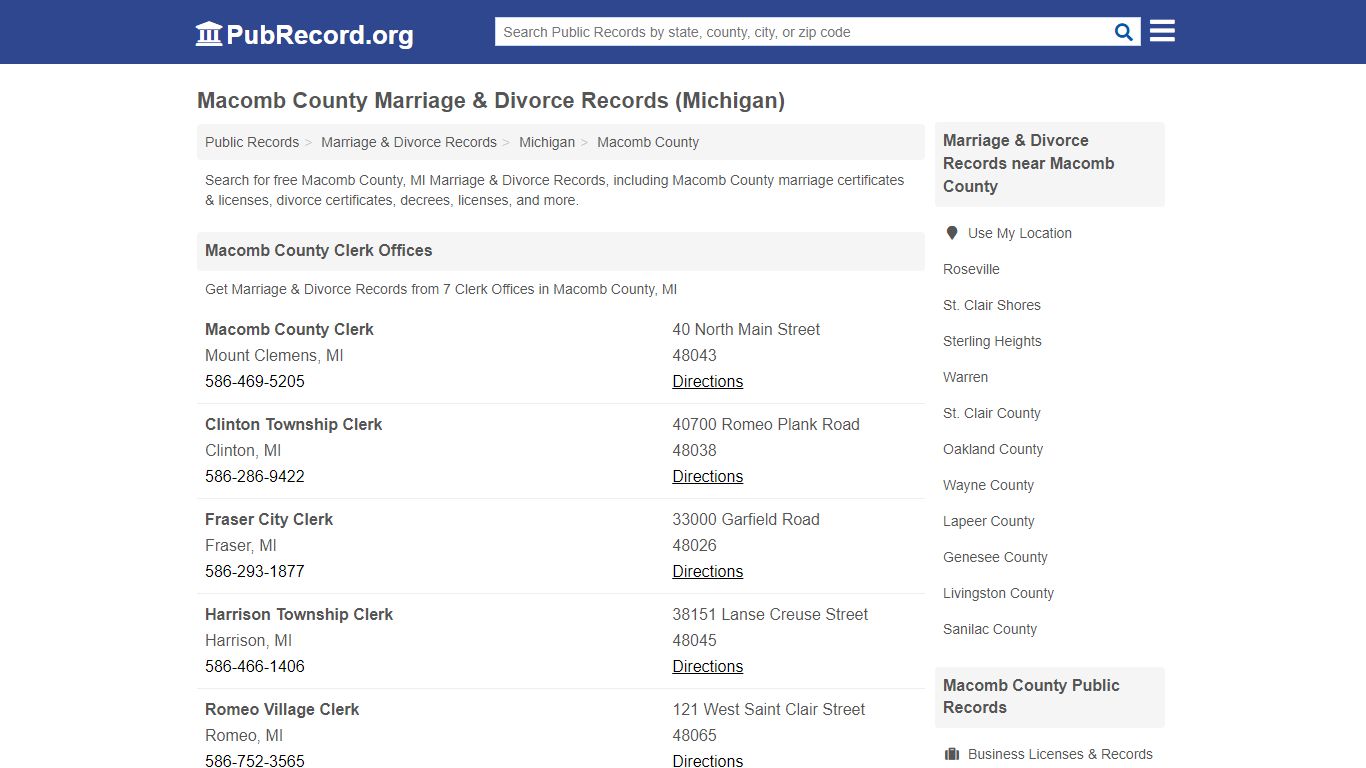 Free Macomb County Marriage & Divorce Records (Michigan ...
